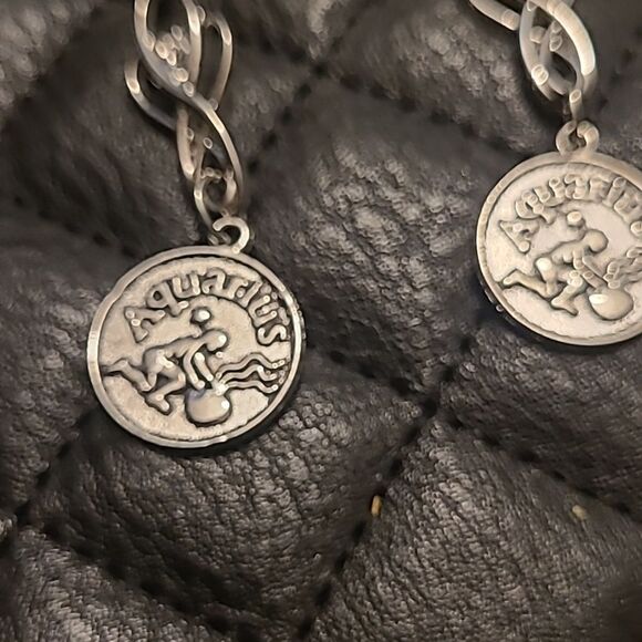 AQUARIUS Emblem Earrings - Picture 2 of 2